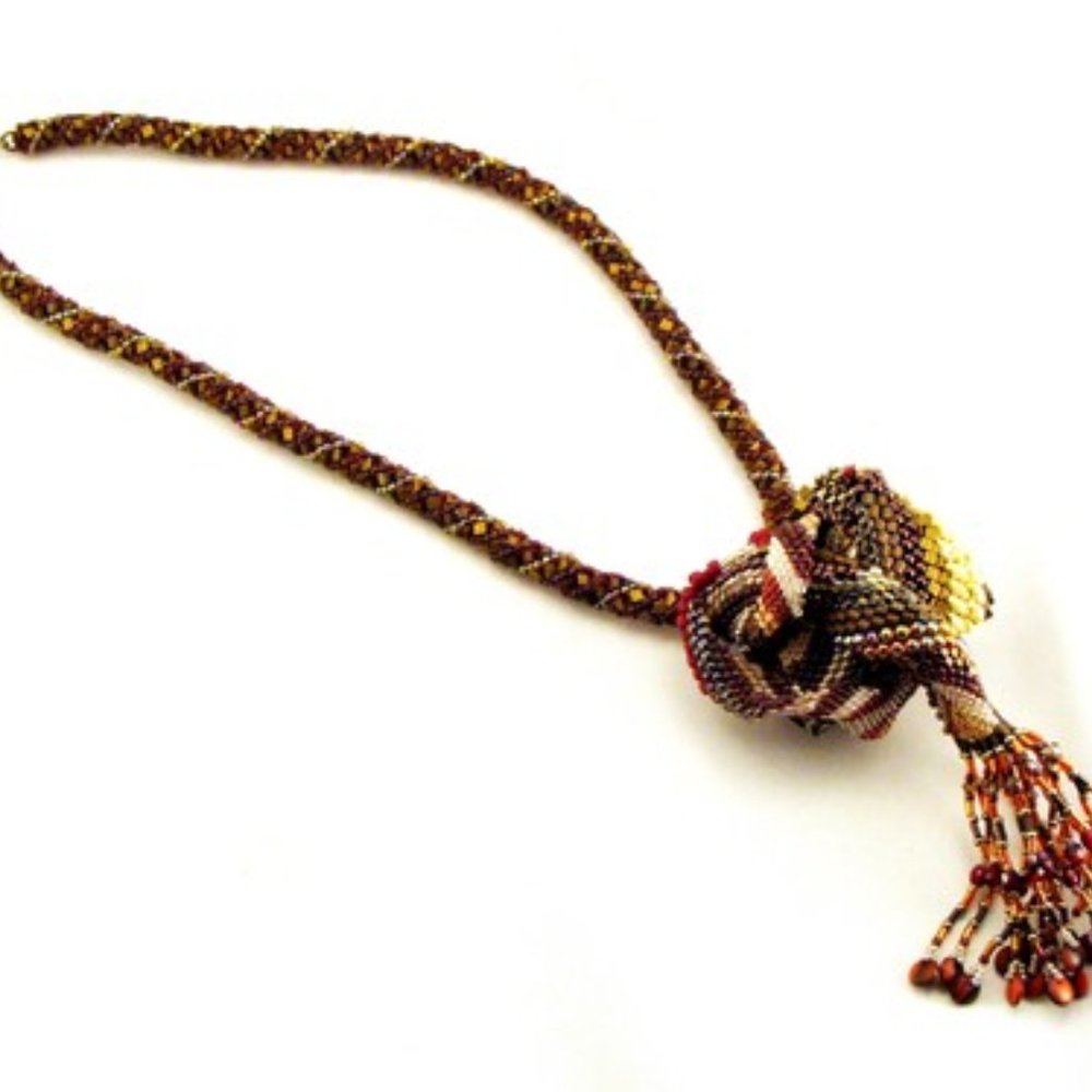 Tasseled Burgandy Heart Knot - Picture 2 of 4